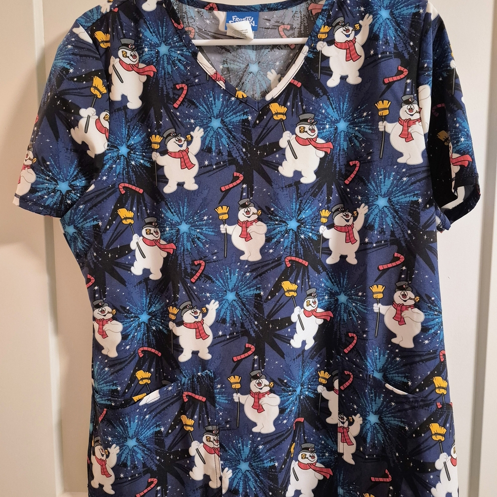 Frosty The Snowman Scrub Top